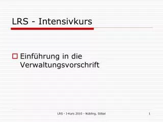 lrs intensivkurs