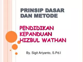 prinsip dasar dan metode