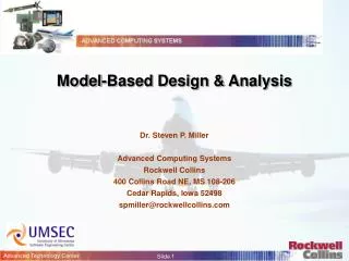 Model-Based Design &amp; Analysis