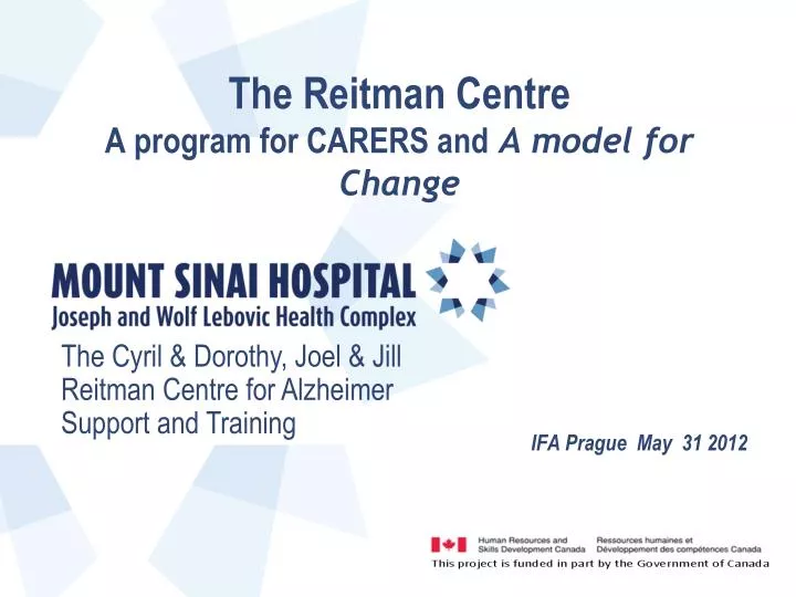 the reitman centre a program for carers and a model for change