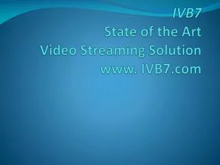 Live HD Webcasting
