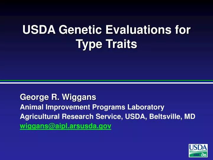 usda genetic evaluations for type traits