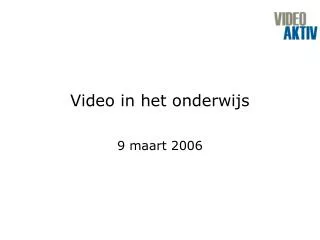 video in het onderwijs