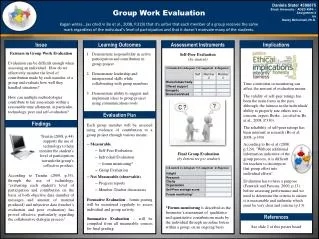 Group Work Evaluation