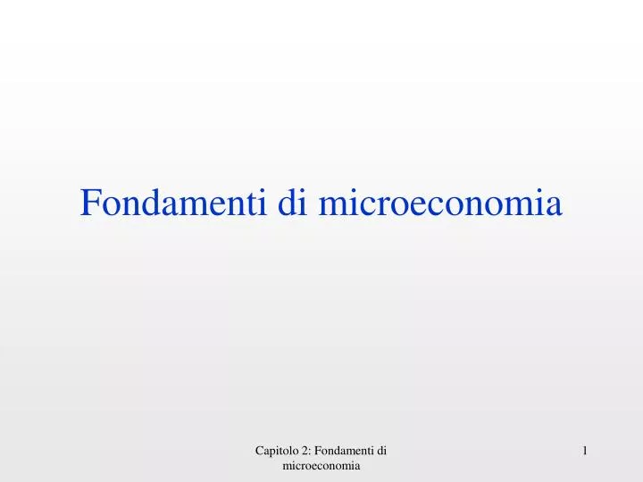 fondamenti di microeconomia