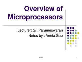 Overview of Microprocessors