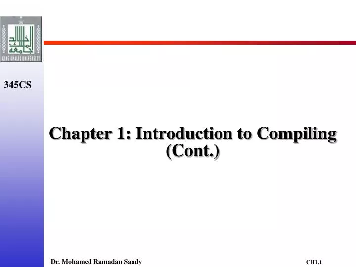 chapter 1 introduction to compiling cont