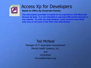 Access Xp for Developers