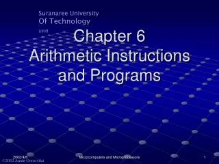 Chapter 6 Arithmetic Instructions and Programs