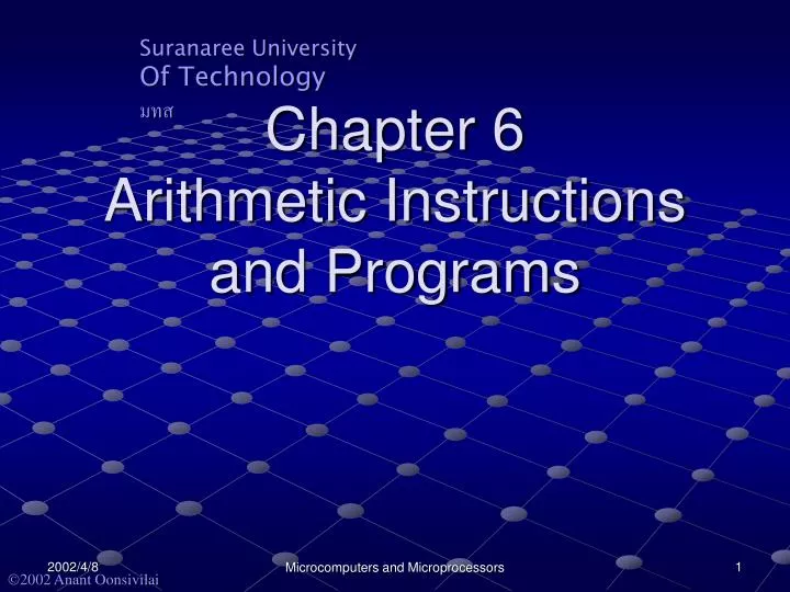 chapter 6 arithmetic instructions and programs