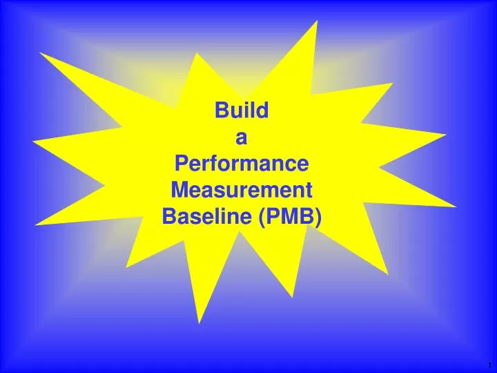 build a performance measurement baseline pmb