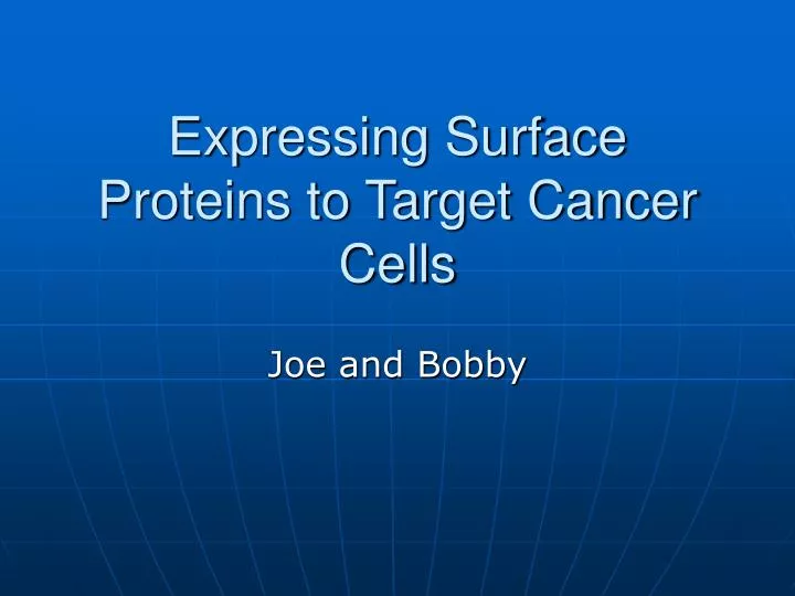 expressing surface proteins to target cancer cells