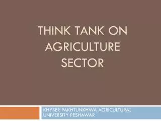 THINK TANK ON AGRICULTURE SECTOR