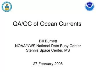 QA/QC of Ocean Currents