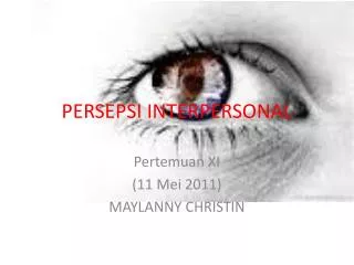 persepsi interpersonal
