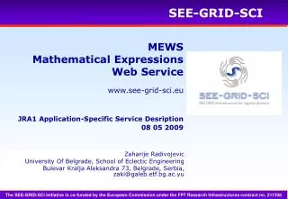 MEWS M athematical Expressions Web Service
