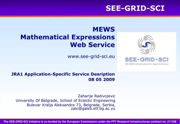 mews m athematical expressions web service