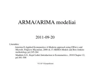 arma arima modeliai