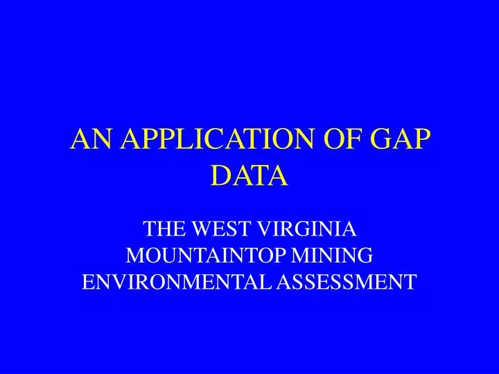 an application of gap data