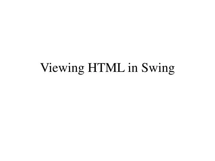 viewing html in swing