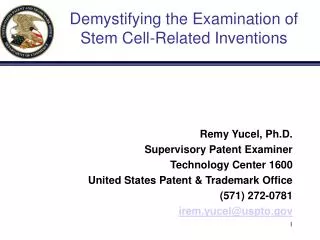 Demystifying the Examination of Stem Cell-Related Inventions