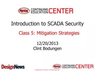 Introduction to SCADA Security