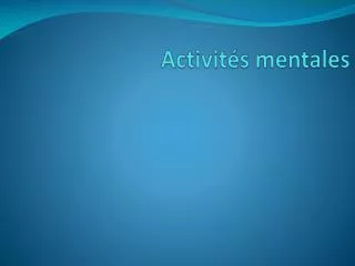 activit s mentales