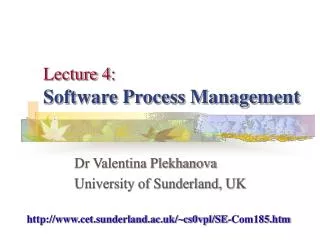 Lecture 4 : Software Process Management