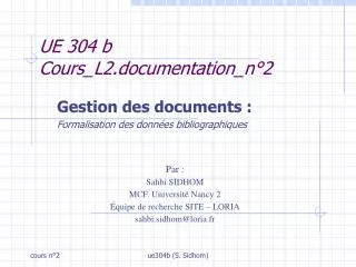 ue 304 b cours l2 documentation n 2
