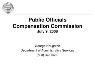 Public Officials Compensation Commission July 9, 2008