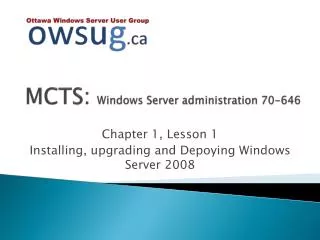 MCTS: Windows Server administration 70-646