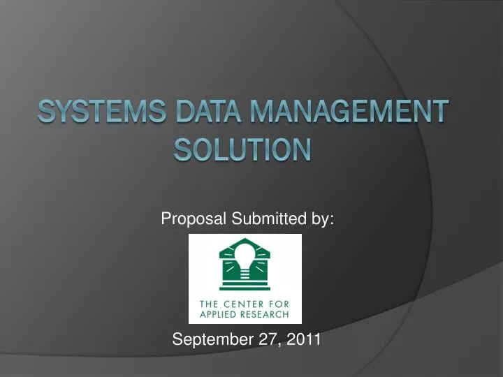 systems data management solution