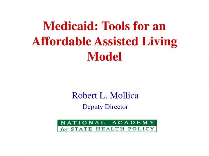 medicaid tools for an affordable assisted living model