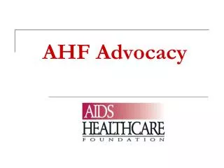 AHF Advocacy