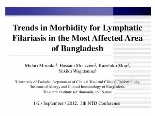 Trends in Morbidity for Lymphatic Filariasis in the Most Affected Area of Bangladesh