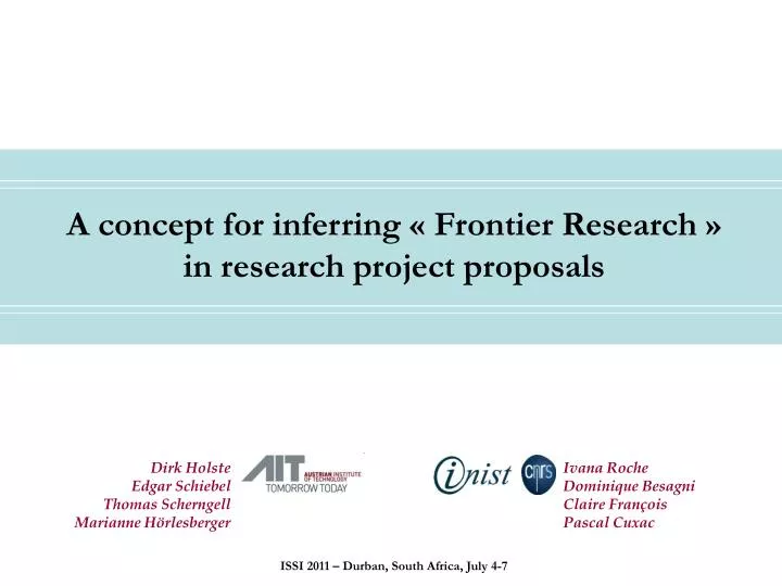 a concept for inferring frontier research in research project proposals