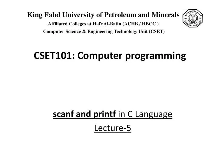scanf and printf in c language lecture 5