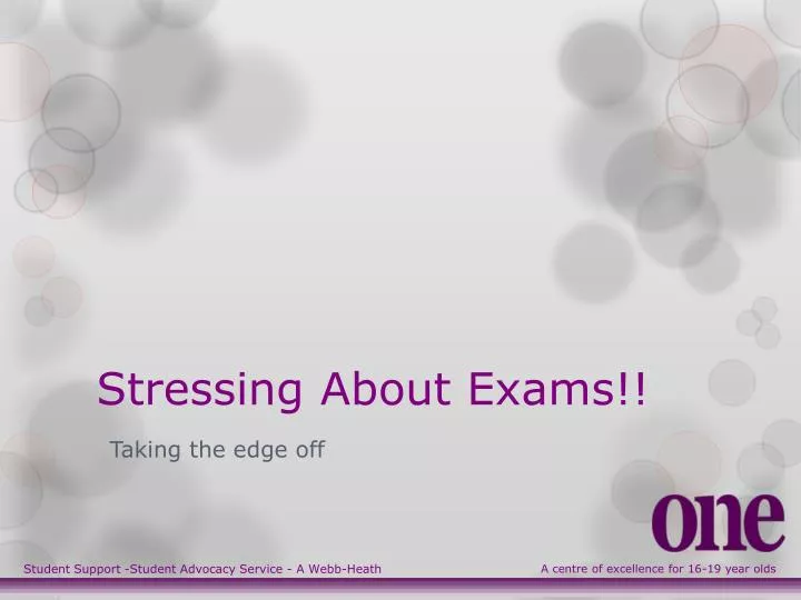 stressing about exams