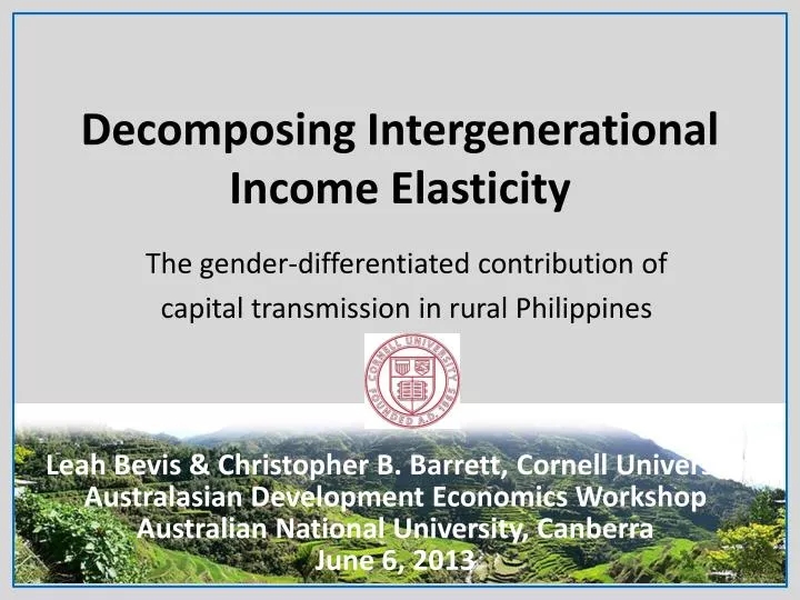 decomposing intergenerational income elasticity