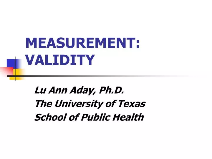 measurement validity