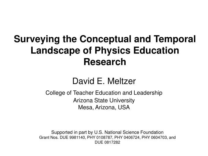 surveying the conceptual and temporal landscape of physics education research