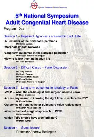 5 th National Symposium Adult Congenital Heart Disease