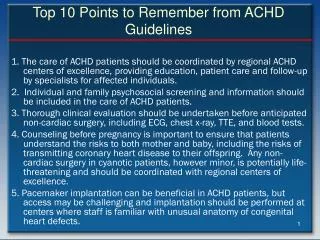 Top 10 Points to Remember from ACHD Guidelines