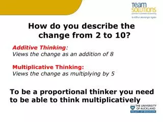 To be a proportional thinker you need to be able to think multiplicatively
