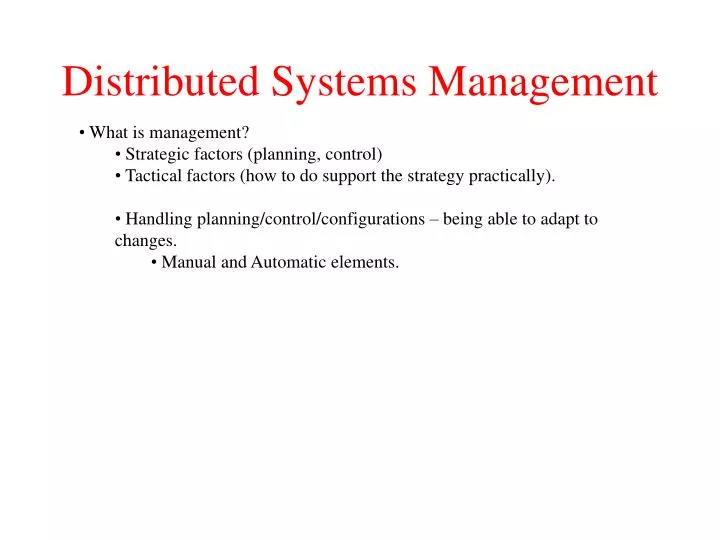 distributed systems management