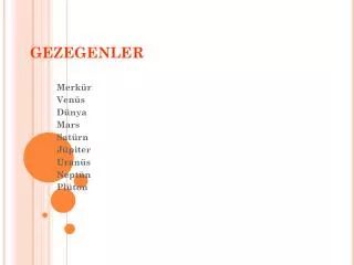 gezegenler