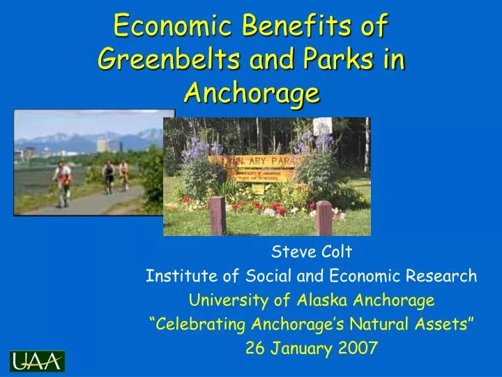 economic benefits of greenbelts and parks in anchorage