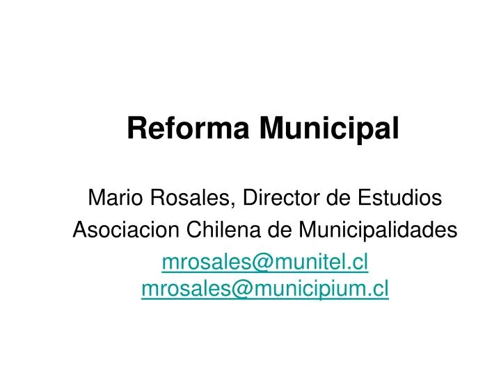 reforma municipal