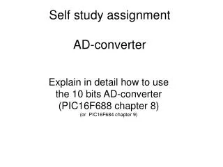 Self study assignment AD-converter