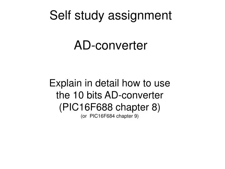 self study assignment ad converter
